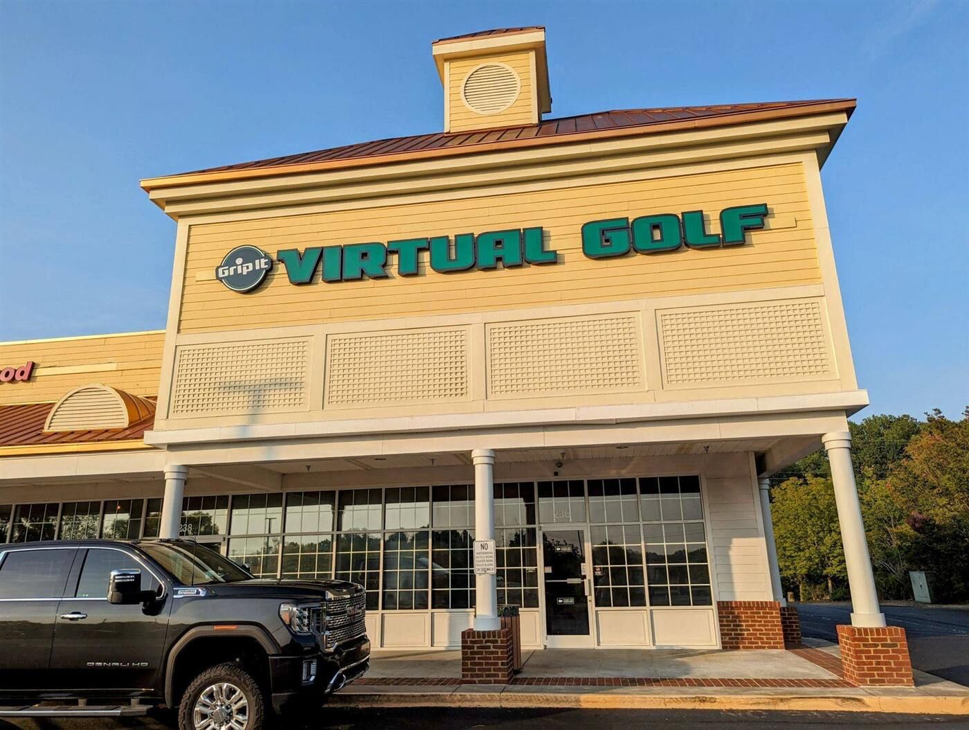 Grip It Virtual Golf storefront on NC Highway 801 North in Bermuda Run, North Carolina